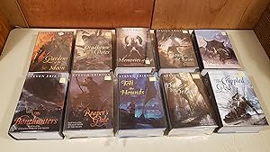 Seller image for The Malazan Books Of The Fallen : Books 1 - 10: Signed Limited - Gardens Of The Moon, Deadhoue Gates, Memories Of Ice, House Of Chains, Midnight Tides, The Bonehunters, Reaper's Gale, Toll The Hounds, Dust Of Dreams, & The Crippled God for sale by SkylarkerBooks