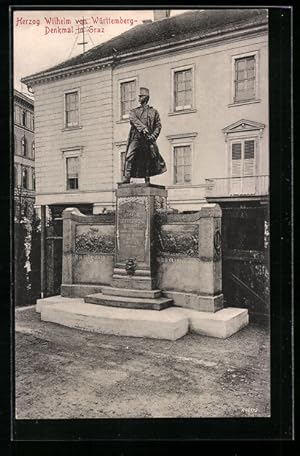 Ansichtskarte Graz, Herzog Wilhelm von Württemberg-Denkmal