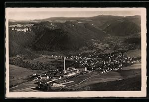 Bild des Verkufers fr Ansichtskarte Oberlenningen, Schwbische Alb mit Blick auf Rmerstein zum Verkauf von Bartko-Reher