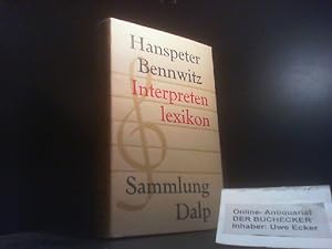 Bild des Verkäufers für Interpretenlexikon der Instrumentalmusik. Sammlung Dalp ; Bd. 93 zum Verkauf von Der Buchecker