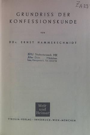Seller image for Grundriss der Konfessionskunde. for sale by books4less (Versandantiquariat Petra Gros GmbH & Co. KG)