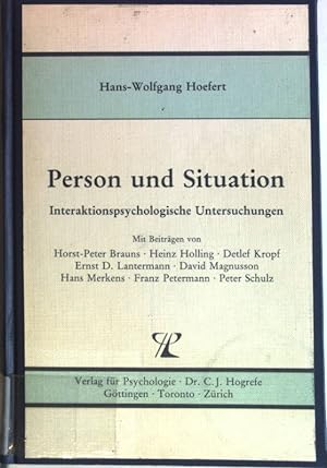 Imagen del vendedor de Person und Situation : interaktionspsycholog. Unters. a la venta por books4less (Versandantiquariat Petra Gros GmbH & Co. KG)
