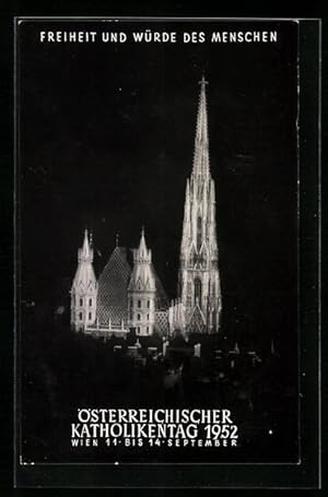 Bild des Verkufers fr Ansichtskarte Wien, sterreichischer Katholikentag 1952, Freiheit und Wrde des Menschen zum Verkauf von Bartko-Reher