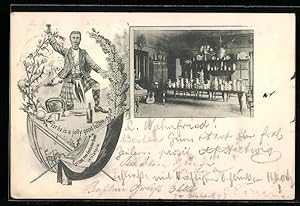 Seller image for Postcard Glasgow, Gruss vom deutschen Verein, For he is a jolly good fellow for sale by Bartko-Reher