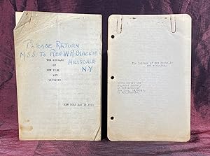 [NATIVE AMERICANS]. [METHODISM]. Typescripts of Two Speeches Given About Native Americans