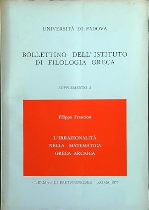 Bild des Verkufers fr Bollettino dell'Istituto di filologia greca. Supplemento 2 zum Verkauf von Librodifaccia