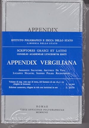 Bild des Verkufers fr Appendix Vergiliana. zum Verkauf von Librodifaccia
