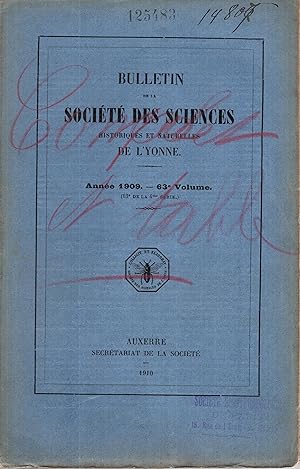 Seller image for Bulletin de la socit des sciences historiques et naturelles de l'Yonne - Anne 1910 - 64* volume for sale by PRISCA