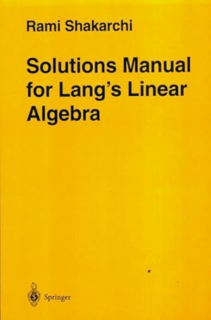 Seller image for Lang's linear algebra - Rami Shakarchi for sale by Book Hmisphres