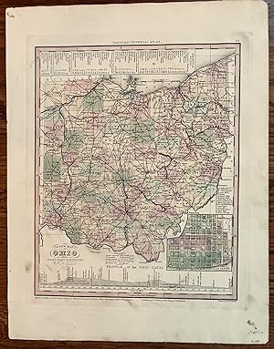 Seller image for A New Map of Ohio with the Canals, Roads & Distances for sale by mediumraremaps.com