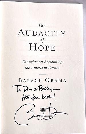 AUDACITY OF HOPE. THOUGHTS ON RECLAIMING THE AMERICAN DREAM