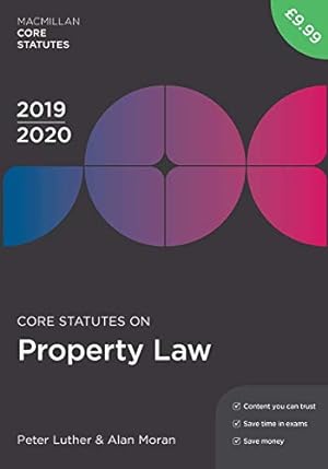 Imagen del vendedor de Core Statutes on Property Law 2019-20 (Macmillan Core Statutes) [Soft Cover ] a la venta por booksXpress