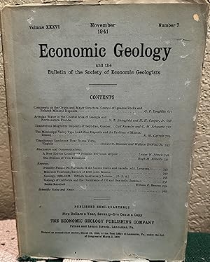 Imagen del vendedor de Economic Geology and the Bulletin of the Society of Economic Geologists Volume XXXV! NUMBER 7 & 8, November December 1941, Volume XXXVII Number 1 - 8 January - December 1942, 10 issues a la venta por Crossroads Books