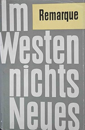 Bild des Verkufers fr Im Westen nichts Neues : Roman. zum Verkauf von Logo Books Buch-Antiquariat