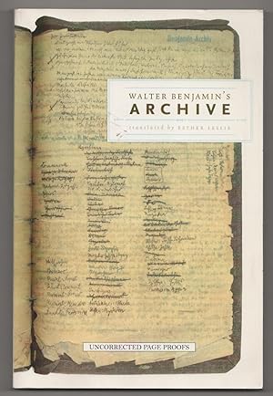 Image du vendeur pour Walter Benjamin's Archive: Images, Texts, Signs mis en vente par Jeff Hirsch Books, ABAA