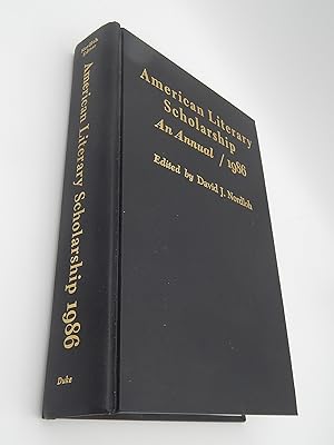 Seller image for American Literary Scholarship: An Annual, 1986 for sale by Lee Madden, Book Dealer