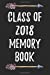 Imagen del vendedor de Class of 2018 Memory Book: Blank Lined Journal [Soft Cover ] a la venta por booksXpress