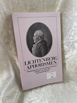 Bild des Verkufers fr Lichtenberg Aphorismen zum Verkauf von Antiquariat Jochen Mohr -Books and Mohr-