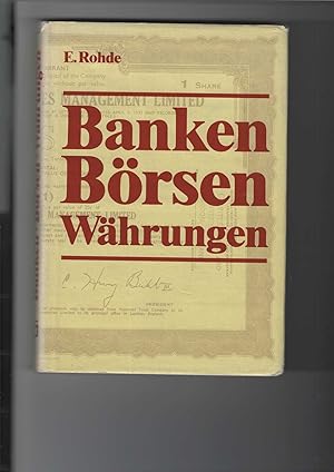 Imagen del vendedor de Banken, Brsen, Whrungen im gegenwrtigen Kapitalismus. a la venta por Antiquariat Frank Dahms