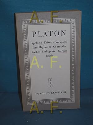 Seller image for Apologie, Kriton. Protagoras, Ion, Hippias II, Charmides Laches, Euthyphron, Gorgias, Beife (Plato: Smtliche Werke 1 // Rowohlts Klassiker der Literatur und der Wissenschaft Band 1) for sale by Antiquarische Fundgrube e.U.