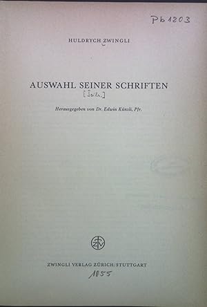 Imagen del vendedor de Auswahl seiner Schriften. a la venta por books4less (Versandantiquariat Petra Gros GmbH & Co. KG)