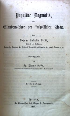 Bild des Verk�ufers f�r Popul�re Dogmatik oder Glaubenslehre der katholischen Kirche. zum Verkauf von books4less (Versandantiquariat Petra Gros GmbH & Co. KG)