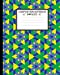 Seller image for Unruled Composition Notebook 8 x 10. Yellow Triangles on Blue and Green Pattern.: Unruled Composition Notebook 8" x 10". 120 Pages. Ornamental and Yellow Triangles on Green Background. [Soft Cover ] for sale by booksXpress