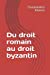 Image du vendeur pour Du droit romain au droit byzantin (French Edition) [Soft Cover ] mis en vente par booksXpress