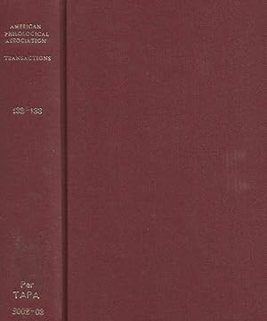 Bild des Verkufers fr Transactions of the American Philological Association. Volume 132 - 133. 2002/2003 zum Verkauf von Biblioteca di Babele