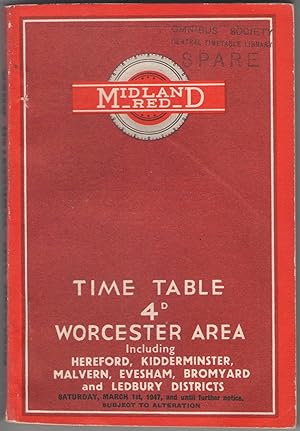 Midland Red Official Time Table Worcester Area Including Hereford, Kidderminster, Malvern, Evesha...