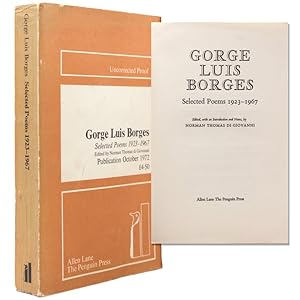 Seller image for Gorge Luis Borges. Selected Poems 1923-1967. Edited, with an Introduction and Notes, by Norman Thomas di Giovanni for sale by The Old Mill Bookshop