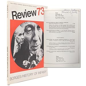 Imagen del vendedor de Review 8, Spring 1973. [Focus. A Universal History of Infamy] a la venta por The Old Mill Bookshop