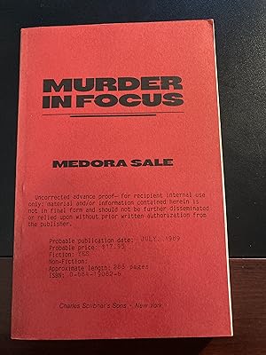 Murder in Focus, ("John Sanders / Harriet Jeffries" Series #2), Uncorrected Advance Proof, First ...
