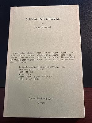 Menacing Groves, ("Celia Grant" Series #5), Uncorrected Advance Proof, First Edition