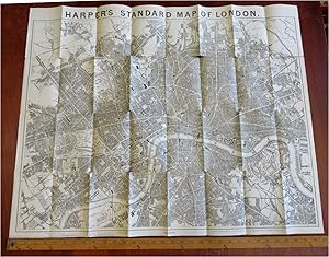 London England detailed City Plan c. 1870 Harper's tourist large pocket map