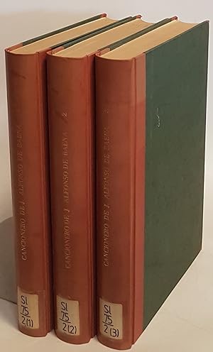Cancionero de Juan Alfonso de Baena (3 tomos cpl./ 3 Bände KOMPLETT)