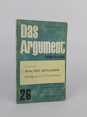 Seller image for Das Argument Walter Benjamin. Einleitung zu C.G. Jochmann for sale by ANTIQUARIAT Franke BRUDDENBOOKS