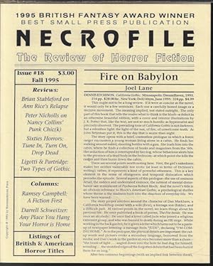 Seller image for NECROFILE; The Review of Horror Fiction: No. 18, Fall 1995 for sale by Books from the Crypt