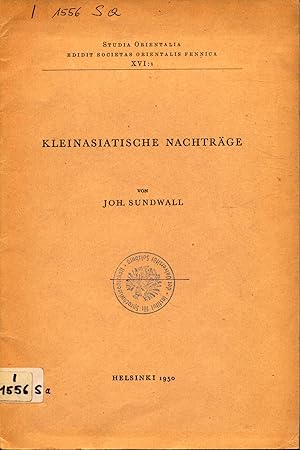 Bild des Verkufers fr Kleinasiatische Nachtrge XVI: 1 zum Verkauf von avelibro OHG