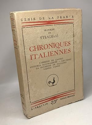 Image du vendeur pour Chroniques italiennes - L'abbesse de Castro; Vittoria accoramboni; Les Cenci; La duchesse de Palliano; Vanina Vanini / Gnie de la France mis en vente par crealivres