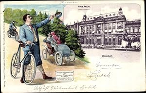 Passepartout Ansichtskarte / Postkarte Hansestadt Bremen, Domshof, August Stukenbrok Fahrräder