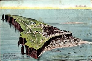Bild des Verkufers fr Ansichtskarte / Postkarte Helgoland, Blick zur Insel, Grn ist das Land, Rot ist die Kant zum Verkauf von akpool GmbH