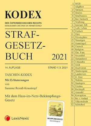 Seller image for Taschen-Kodex Strafgesetzbuch 2021: mit Erluterungen : mit Erluterungen. Mit der App zum Gesetz. Mit dem Hass-im-Netz-Bekmpfungs-Gesetz for sale by AHA-BUCH