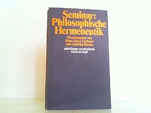 Bild des Verkufers fr Seminar: Philosophische Hermeneutik. zum Verkauf von Antiquariat Ehbrecht - Preis inkl. MwSt.