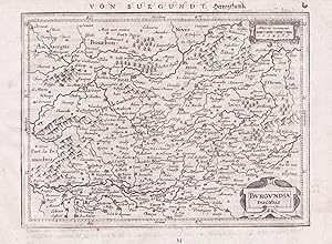 Bild des Verkufers fr "Burgundia Ducatus" - Bourgogne Burgund Burgundy Nevers Moulins Allier France Frankreich map Karte carte zum Verkauf von Antiquariat Steffen Vlkel GmbH