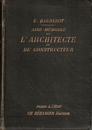 Imagen del vendedor de Aide Mmoire de L'Architecte et du constructeur a la venta por Librera Cajn Desastre