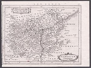 Bild des Verkufers fr "Namurcum Comitatus" - Namur Dinant Huy Mercator map Karte gravure zum Verkauf von Antiquariat Steffen Vlkel GmbH