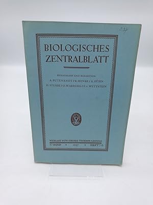 Biologisches Zentralblatt. 57. Band, Heft 7/8, 1937
