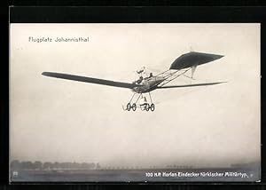 Ansichtskarte Flugplatz Johannisthal, 100 HP Harlan-Eindecker, türkischer Militärtyp