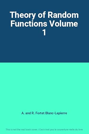 Imagen del vendedor de Theory of Random Functions Volume 1 a la venta por Ammareal